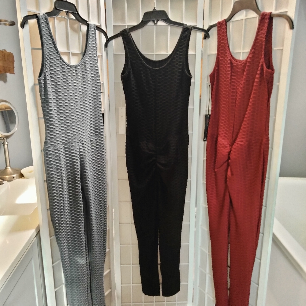 Stylish Women's Jumpsuit - Black, Gray, and Burgundy